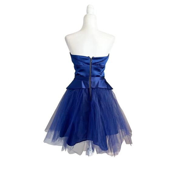 Nha Khanh Satin Tulle Cocktail Dress 2 Blue - Picture 6 of 8